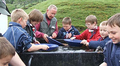 Gold panning in wanlockhead