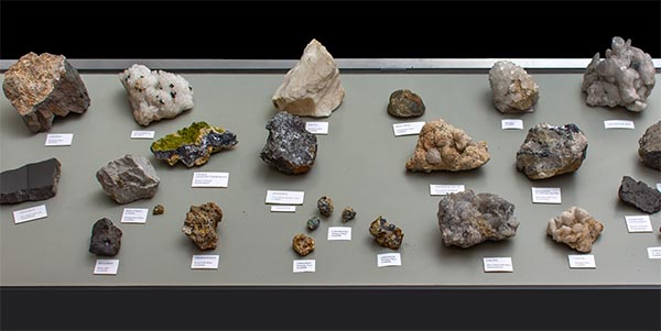 A selection of minerals from the library display